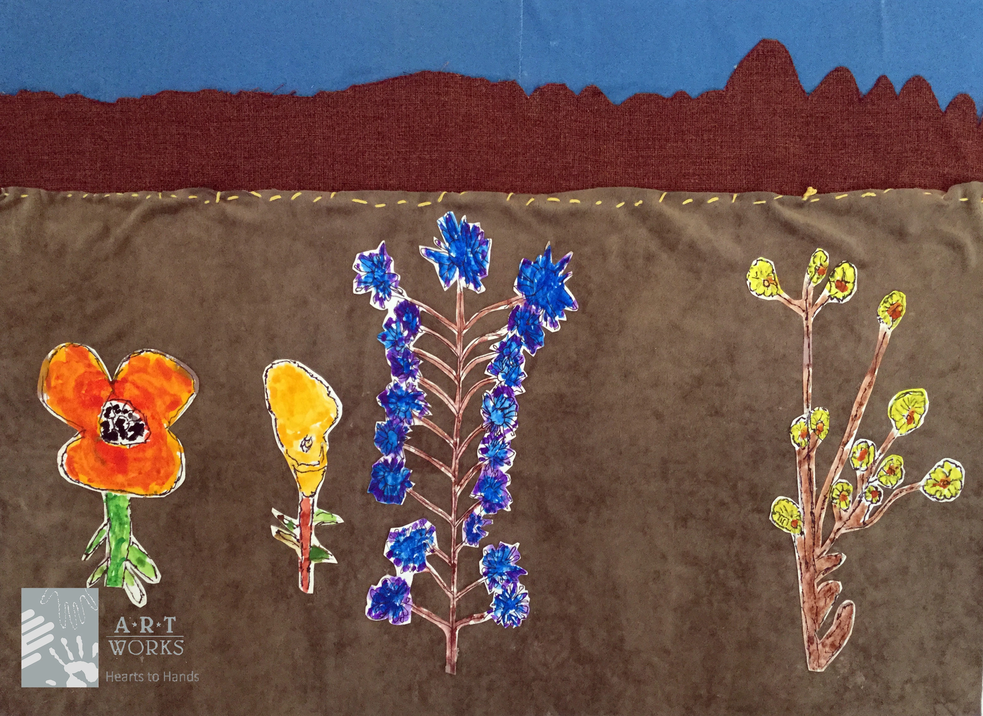 drawing of wild flowers