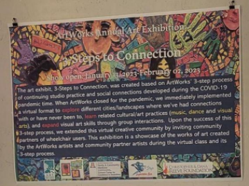 A closer view of the poster detailing the creative process of the 3 Step Expressive Art Project