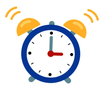 An illustration of an old-fashioned alarm clock