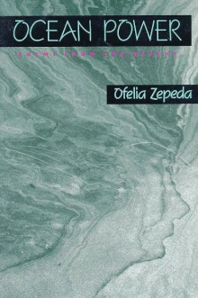 Book cover of Ocean Power by Ofelia Zepeda depicting a birds-eye-view of the ocean tides.